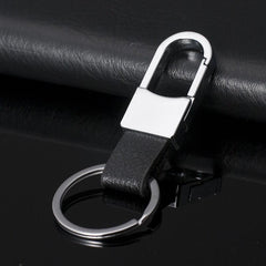 1pc Car Keychain Men's PU Leather Waist Buckle Key Ring Holder