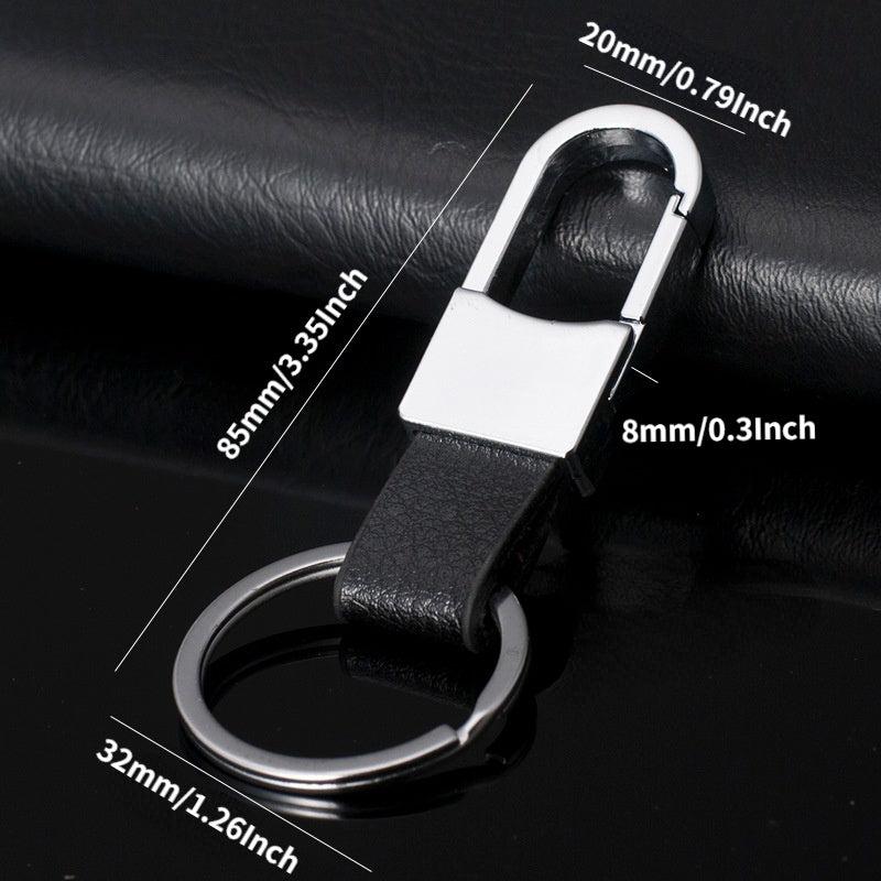 1pc Car Keychain Men's PU Leather Waist Buckle Key Ring Holder