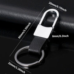 1pc Car Keychain Men's PU Leather Waist Buckle Key Ring Holder