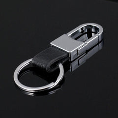 1pc Car Keychain Men's PU Leather Waist Buckle Key Ring Holder