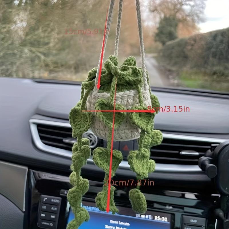 Crochet Orchid Pendant for Car Decor