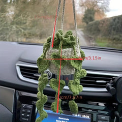 Crochet Orchid Pendant for Car Decor