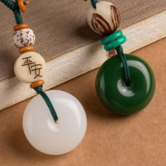 Lucky Jade Buckle Keychain 8cm Jade Keychain Bag Charm Holiday Gift