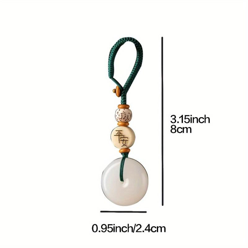 Lucky Jade Buckle Keychain 8cm Jade Keychain Bag Charm Holiday Gift