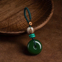 Lucky Jade Buckle Keychain 8cm Jade Keychain Bag Charm Holiday Gift