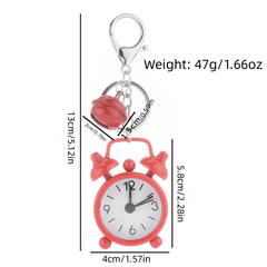 Mini Alarm Clock Car Keychain Creative Car Ornament Bag Pendant