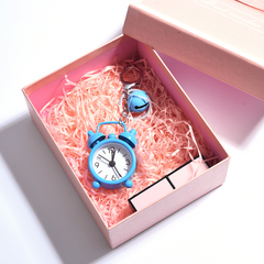 Mini Alarm Clock Car Keychain Creative Car Ornament Bag Pendant