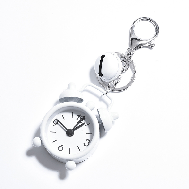 Mini Alarm Clock Car Keychain Creative Car Ornament Bag Pendant