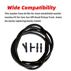 Windshield Washer Hose Kit 2m Universal 4 Connectors Water Pump Nozzle Install
