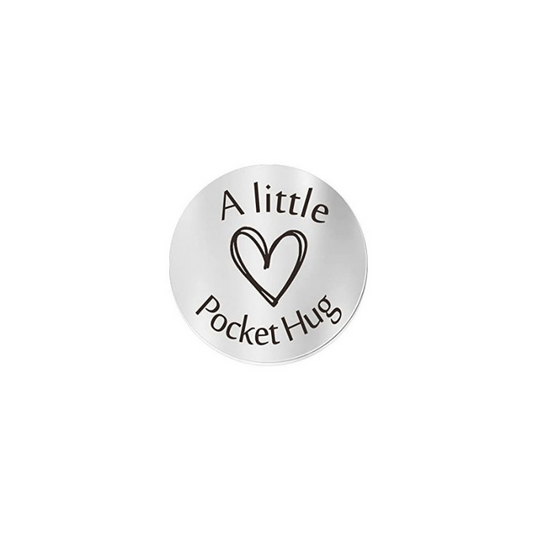 Pocket Hug Token Keychain Long Distance Stainless Steel Double Sided