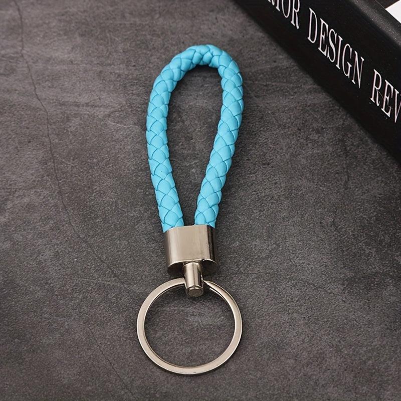 6pcs PU Leather Rope Keychain Braided Car Pendant Key Rope Activity Gift