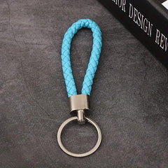 6pcs PU Leather Rope Keychain Braided Car Pendant Key Rope Activity Gift