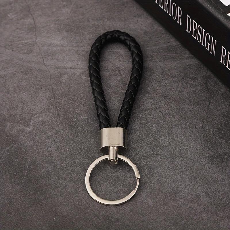 6pcs PU Leather Rope Keychain Braided Car Pendant Key Rope Activity Gift