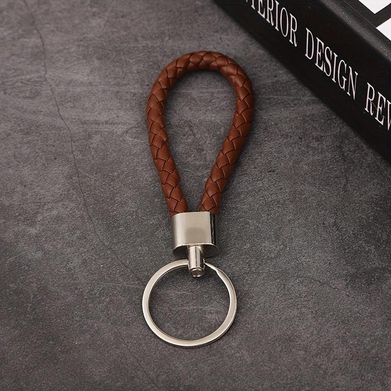 6pcs PU Leather Rope Keychain Braided Car Pendant Key Rope Activity Gift