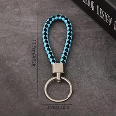6pcs PU Leather Rope Keychain Braided Car Pendant Key Rope Activity Gift
