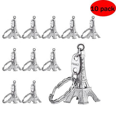 10pcs Eiffel Tower Keyring French Souvenirs Keychains