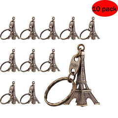 10pcs Eiffel Tower Keyring French Souvenirs Keychains