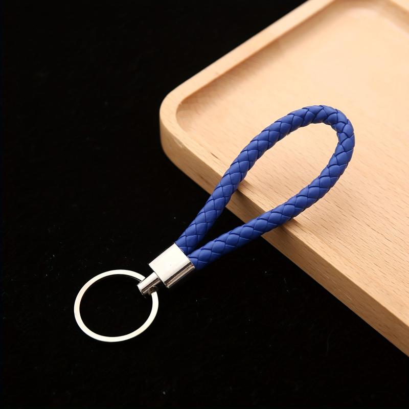 8pcs Woven Leather Rope Key Chain Car Pendant PU Key Rope Gift