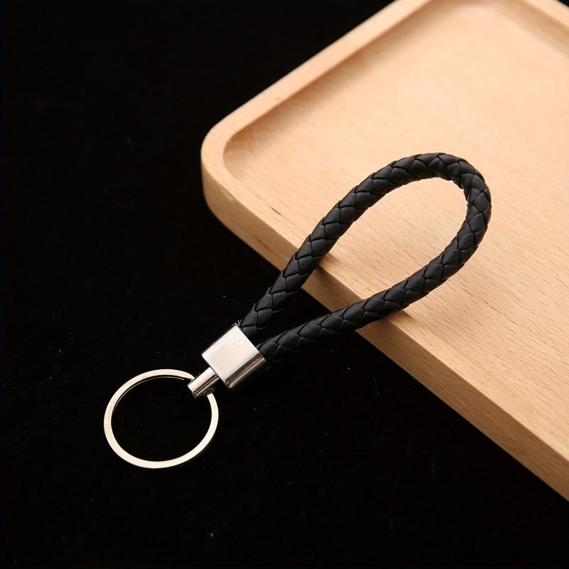 8pcs Woven Leather Rope Key Chain Car Pendant PU Key Rope Gift