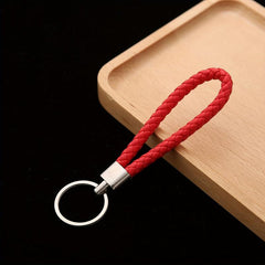 8pcs Woven Leather Rope Key Chain Car Pendant PU Key Rope Gift