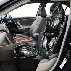 Denim Wolf Print Universal Seat Cover - Upgrade Your Car Interior