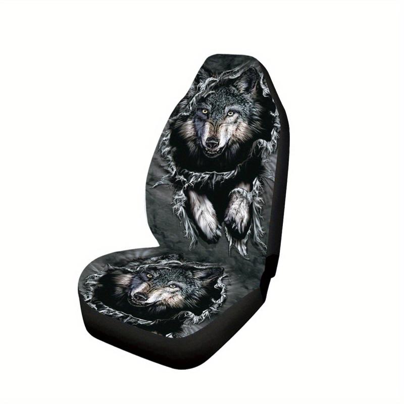 Denim Wolf Print Universal Seat Cover - Upgrade Your Car Interior