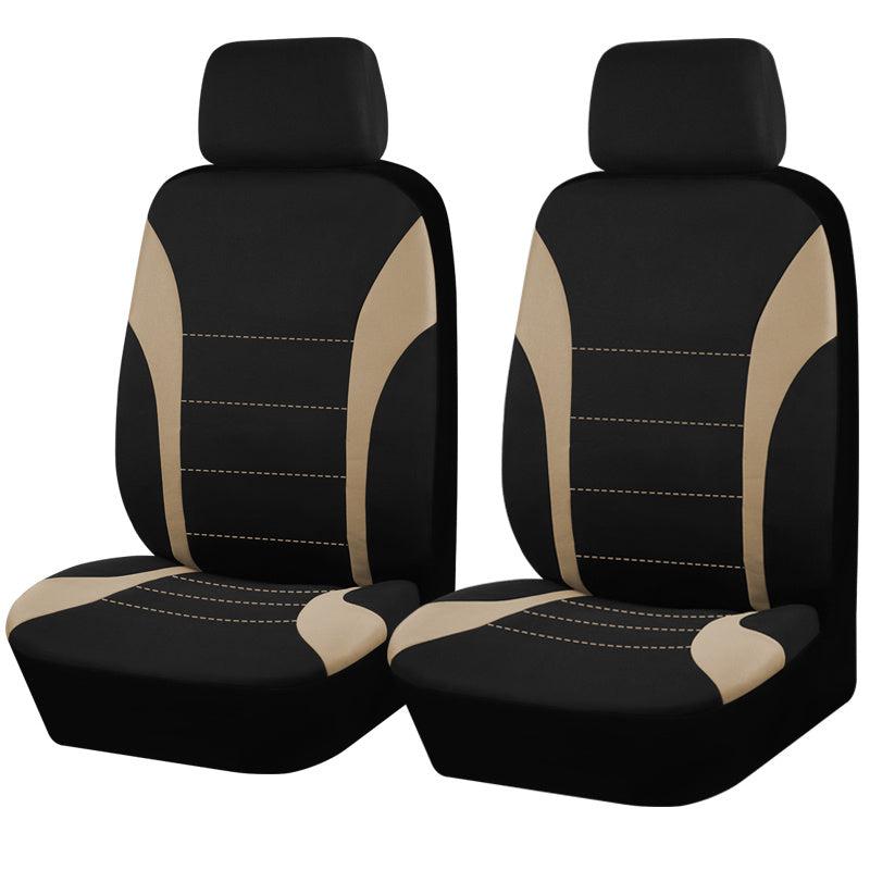 Polyester Car Seat Covers Front Pairs Gray Tan Red Universal Protector
