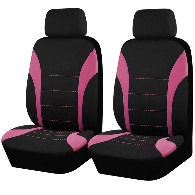 Polyester Car Seat Covers Front Pairs Gray Tan Red Universal Protector