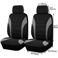 Polyester Car Seat Covers Front Pairs Gray Tan Red Universal Protector