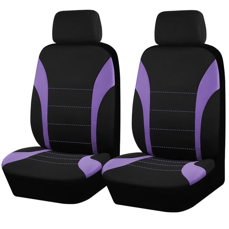 Polyester Car Seat Covers Front Pairs Gray Tan Red Universal Protector