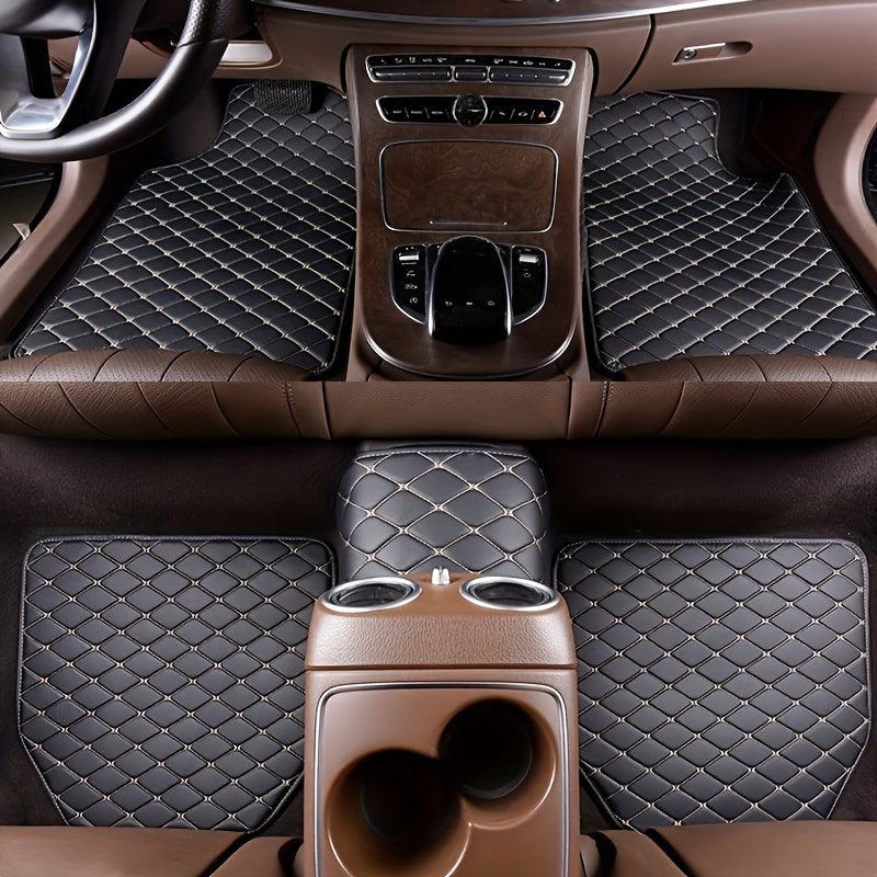 5pcs Car Floor Mats Universal Waterproof Full Set Auto Rugs Leather Car Carpet
