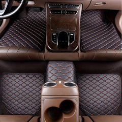 5pcs Car Floor Mats Universal Waterproof Full Set Auto Rugs Leather Car Carpet