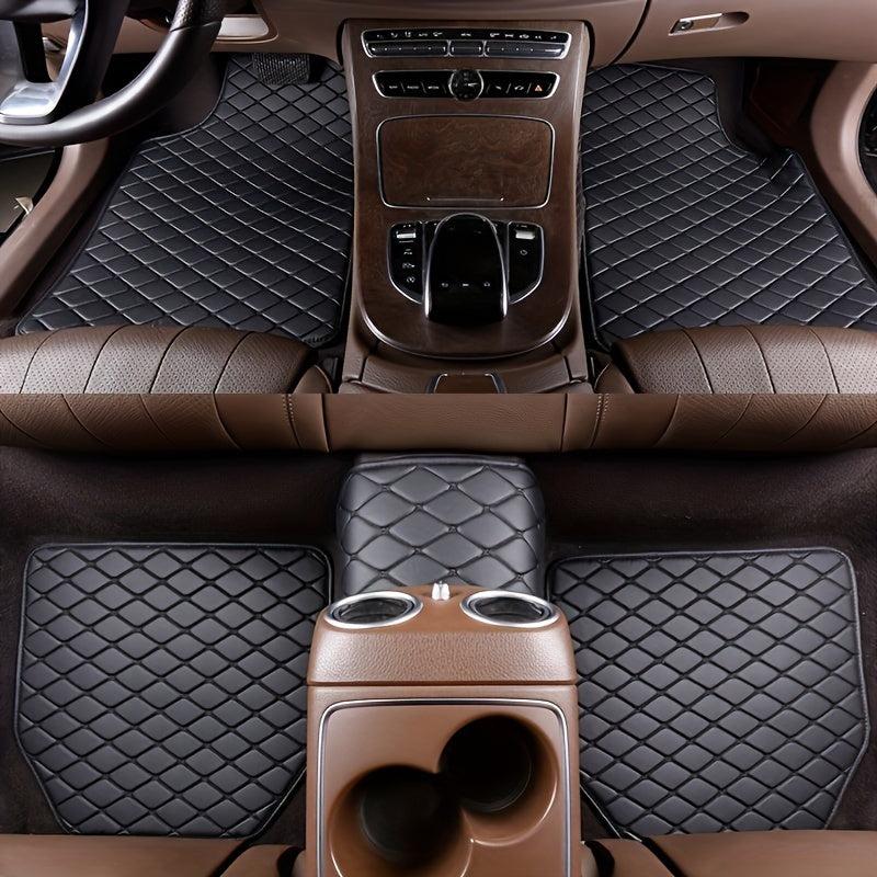 5pcs Car Floor Mats Universal Waterproof Full Set Auto Rugs Leather Car Carpet