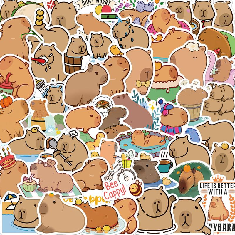 50 Cute Capybara Stickers for Devices and Bottles