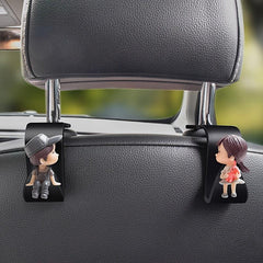 2pcs Bag Hooks Car Clips Headrest Organizer Auto Hangers Car Storage
