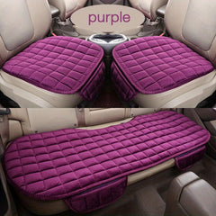 3pcs Plush Plaid Insulation Car Seat Cushions Car SUV Truck Protectors