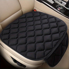 Car Seat Cover Soft Velvet Plaid Memory Foam Phone Storage Bag Non-slip Back