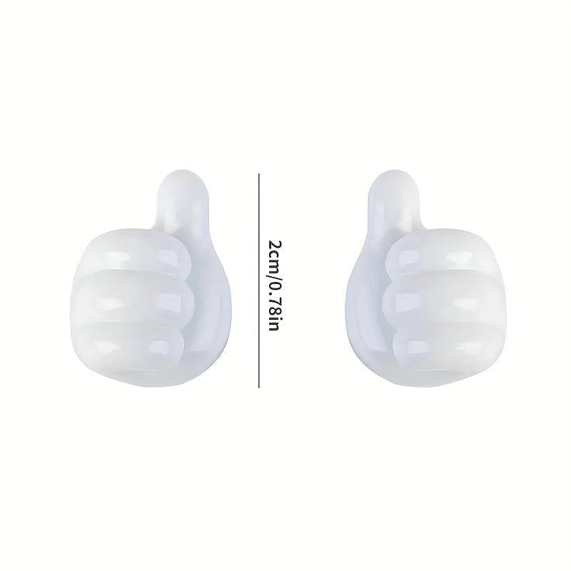 10pcs Hand Shaped Rubber Hooks - Cable & Power Cord Organization