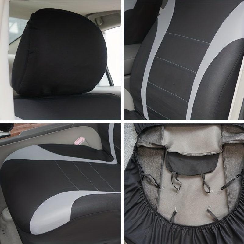 Universal Seat Covers 9pcs Set Airbag Safe Gray Pink Red