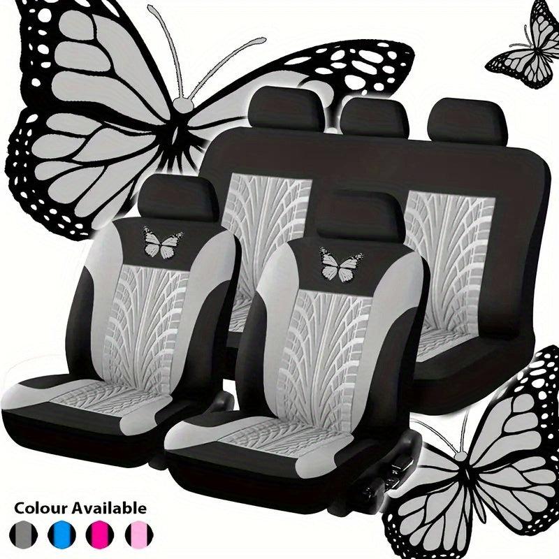 9-Piece Red Butterfly Car Seat Set for Ultimate Comfort