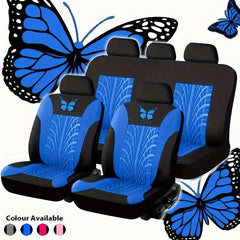 9-Piece Red Butterfly Car Seat Set for Ultimate Comfort