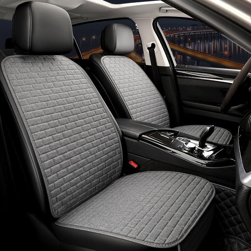 Flax Car Seat Cover Set Linen Fabric Car Seat Protector Universal Size