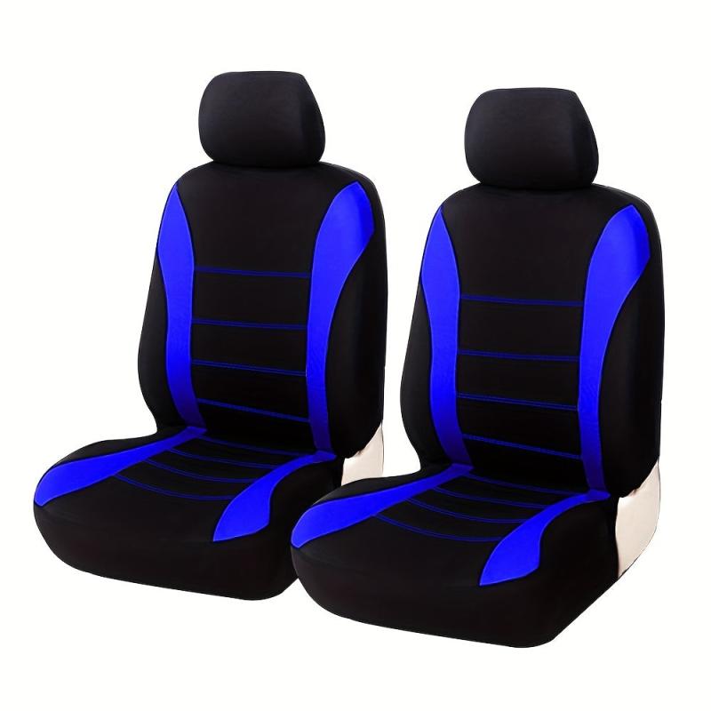 Polyester Car Seat Covers Front Pairs Gray Tan Red Car Seat Cushion