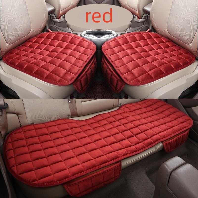 3 Piece Car Seat Cushion Cover Set Short Plush Clip Cotton Plus Velvet