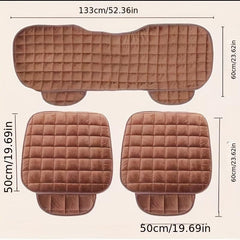 3 Piece Car Seat Cushion Cover Set Short Plush Clip Cotton Plus Velvet