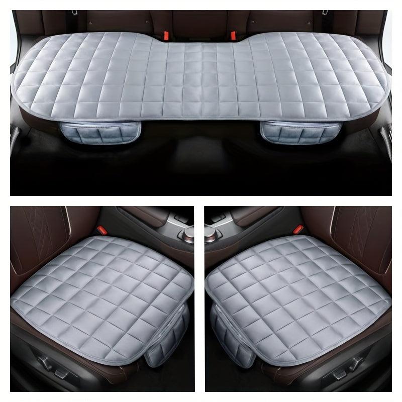 3 Piece Car Seat Cushion Cover Set Short Plush Clip Cotton Plus Velvet