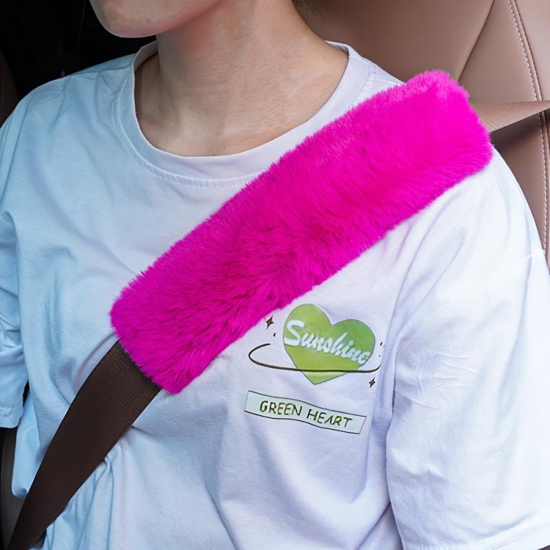 2pcs Plush Car Seat Belt Shoulder Protector Cover