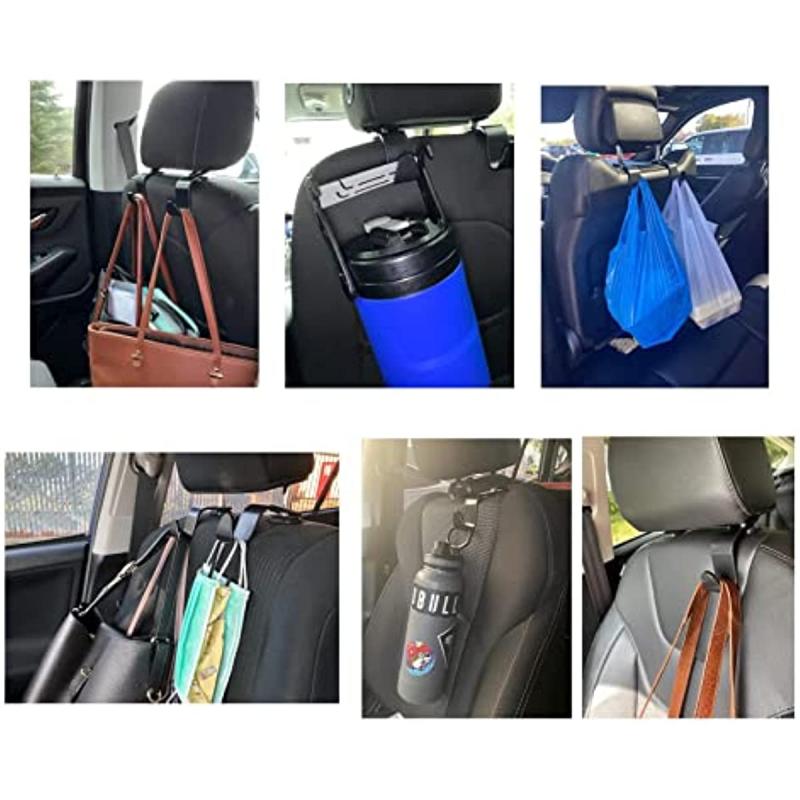 4pcs Car Seat Headrest Hook Hanger Organizer For Handbag Purse Coat Universal