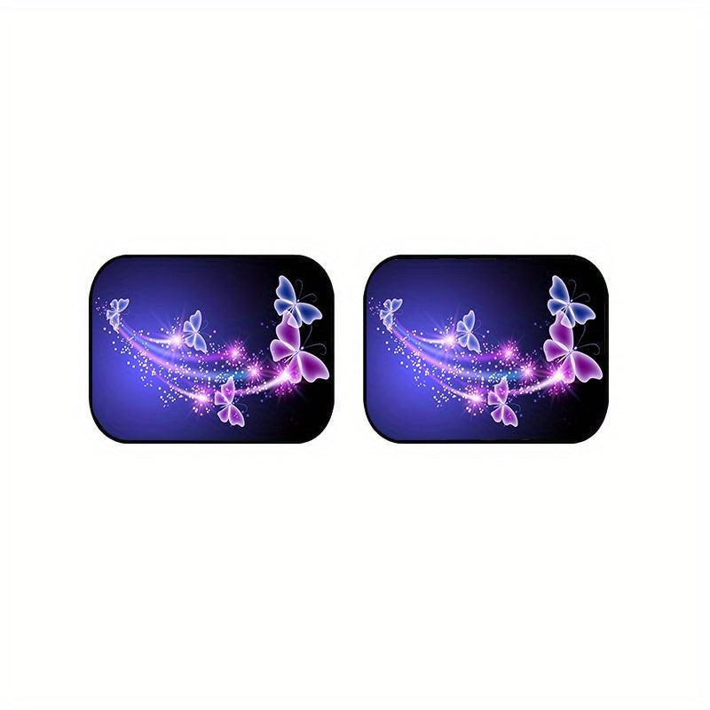 Butterfly Flower Car Floor Mats Set for Women Girly
