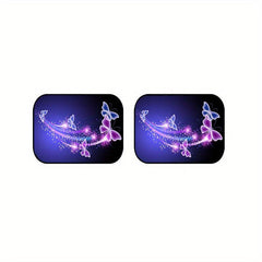 Butterfly Flower Car Floor Mats Set for Women Girly